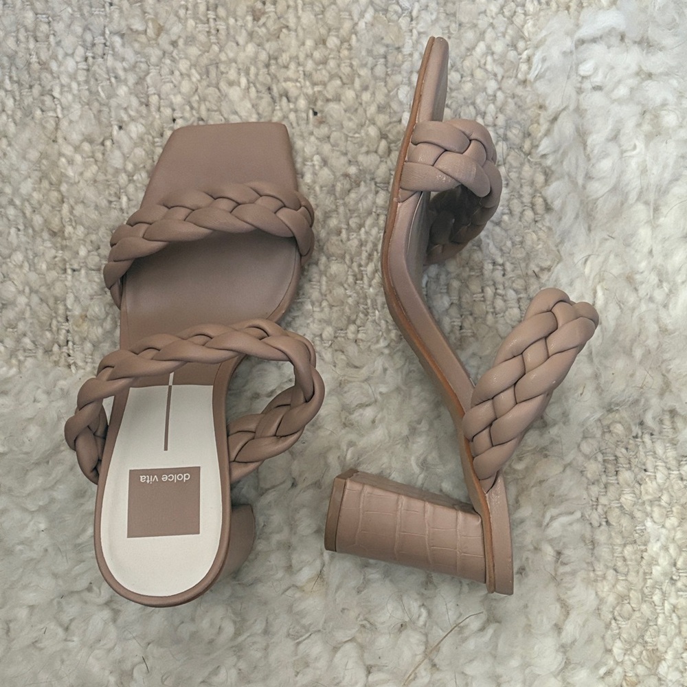 Dolce Vita Women's Taupe Braided Heels